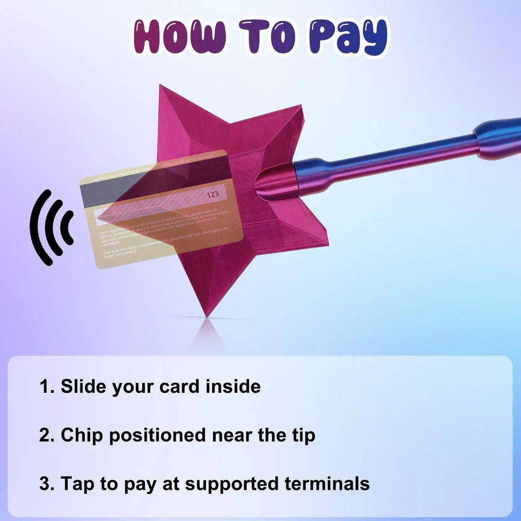 3D Printed Credit Card Wand Tap to Pay, Magic Fairy Pay Wand, Starlight Wand Tap-to-Pay Card Holder, Fun Unique Creative Gifts
