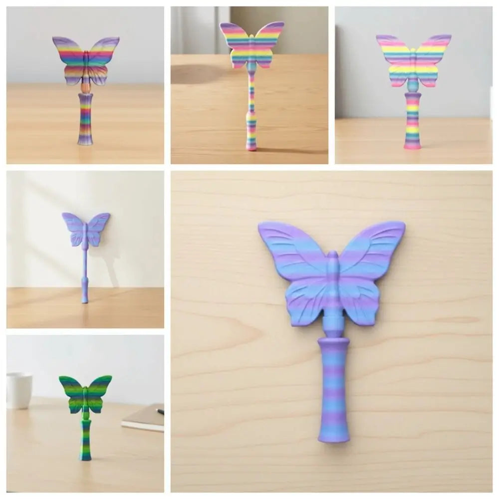 Creative 3D Printed Wand Tap To Pay Portable Rainbow Color Butterfly Magic Wand Holder Detachable Cute