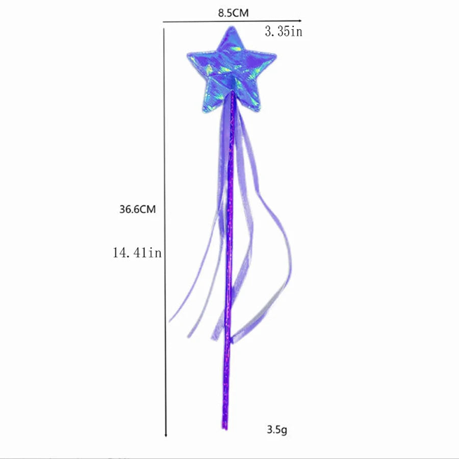 1/5 Princess Magic Wand Sparkling Star Fairy Wand, Party Favors, Suitable for Easter, Birthday, Wedding, Anniversary Celebration