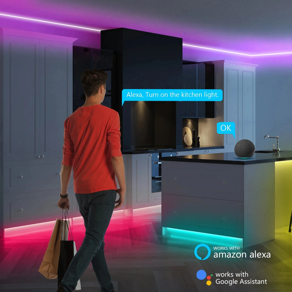 USB RGB Neon LED Strip 1M 2M 3M 5M WiFi 5V RGB Strip Work With Tuya App/Smart Life/Alexa for Game Home Neon Decor Lighting
