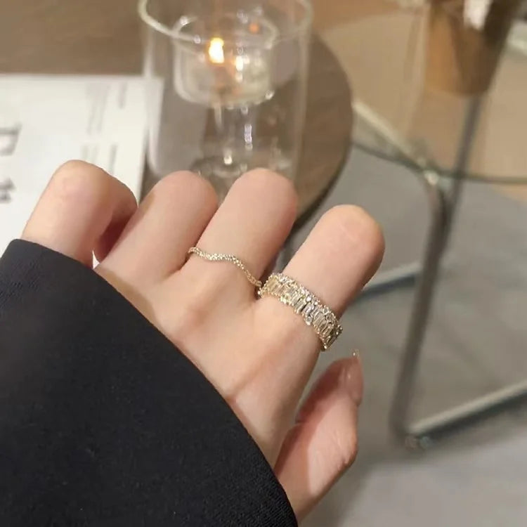 New Trendy Two-color Black Heart Rings For Women Minimalist Aesthetic Drop Of Oil Open Rings Female Metal Punk Party Jewelry