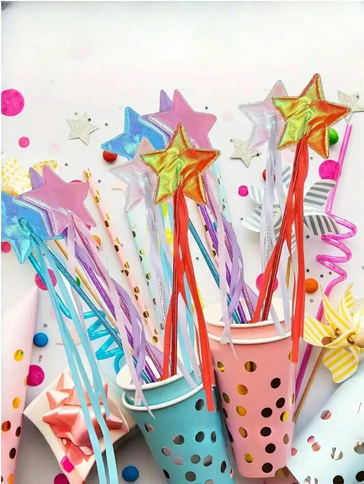 1/5 Princess Magic Wand Sparkling Star Fairy Wand, Party Favors, Suitable for Easter, Birthday, Wedding, Anniversary Celebration